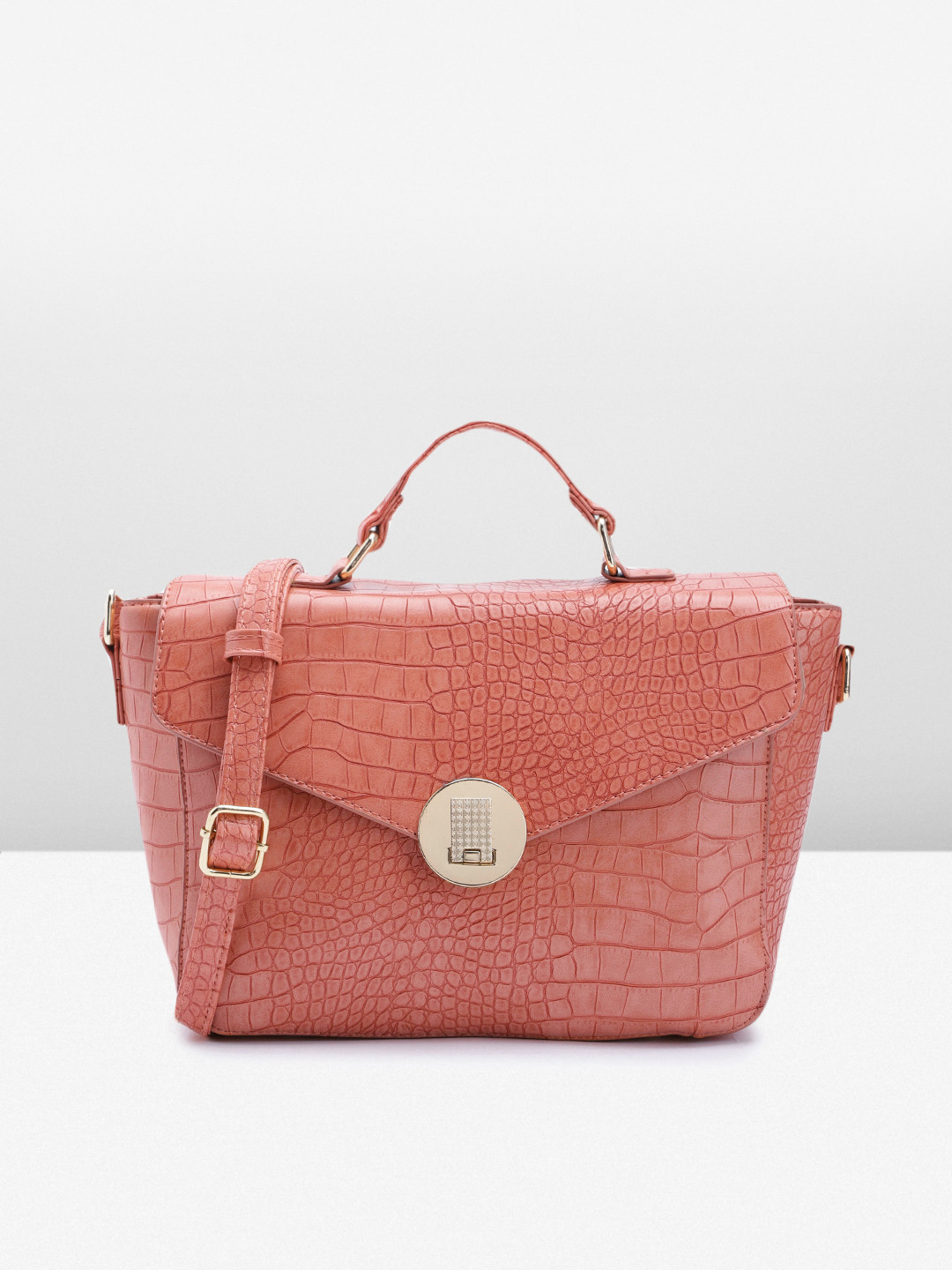 

Caprese Women Textured Satchel, Coral