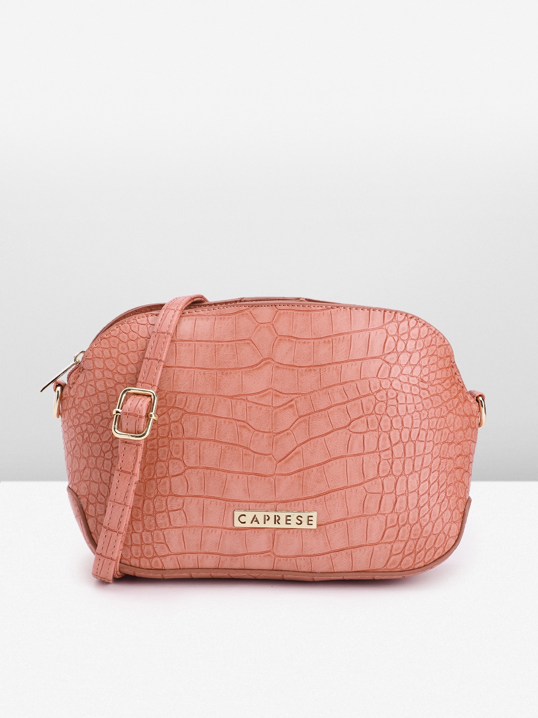 

Caprese Women Textured Sling Bag, Pink