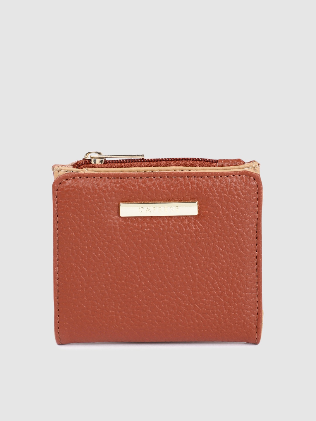 

Caprese Women Animal Textured Two Fold Wallet, Brown