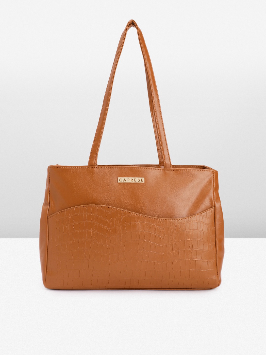 

Caprese Animal Textured Structured Shoulder Bag, Brown