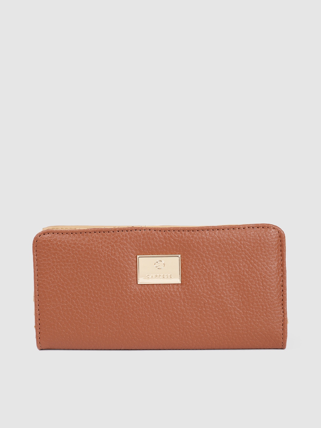 

Caprese Women Animal Textured Two Fold Wallet, Brown