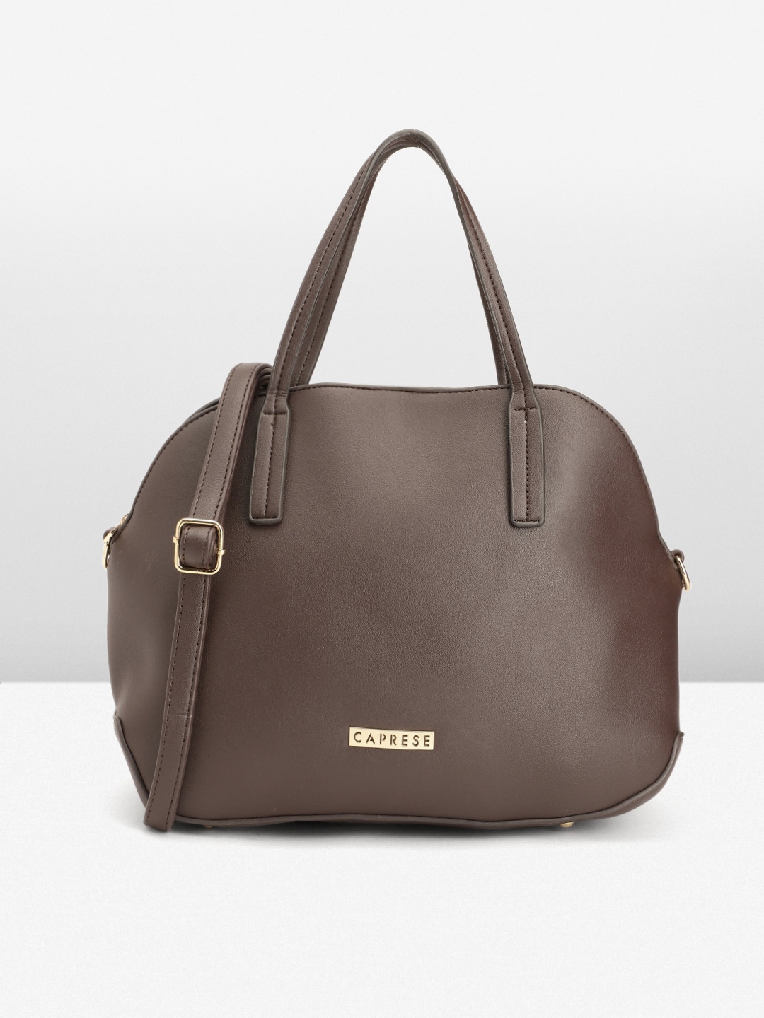 

Caprese Solid Structured Handheld Bag, Coffee brown