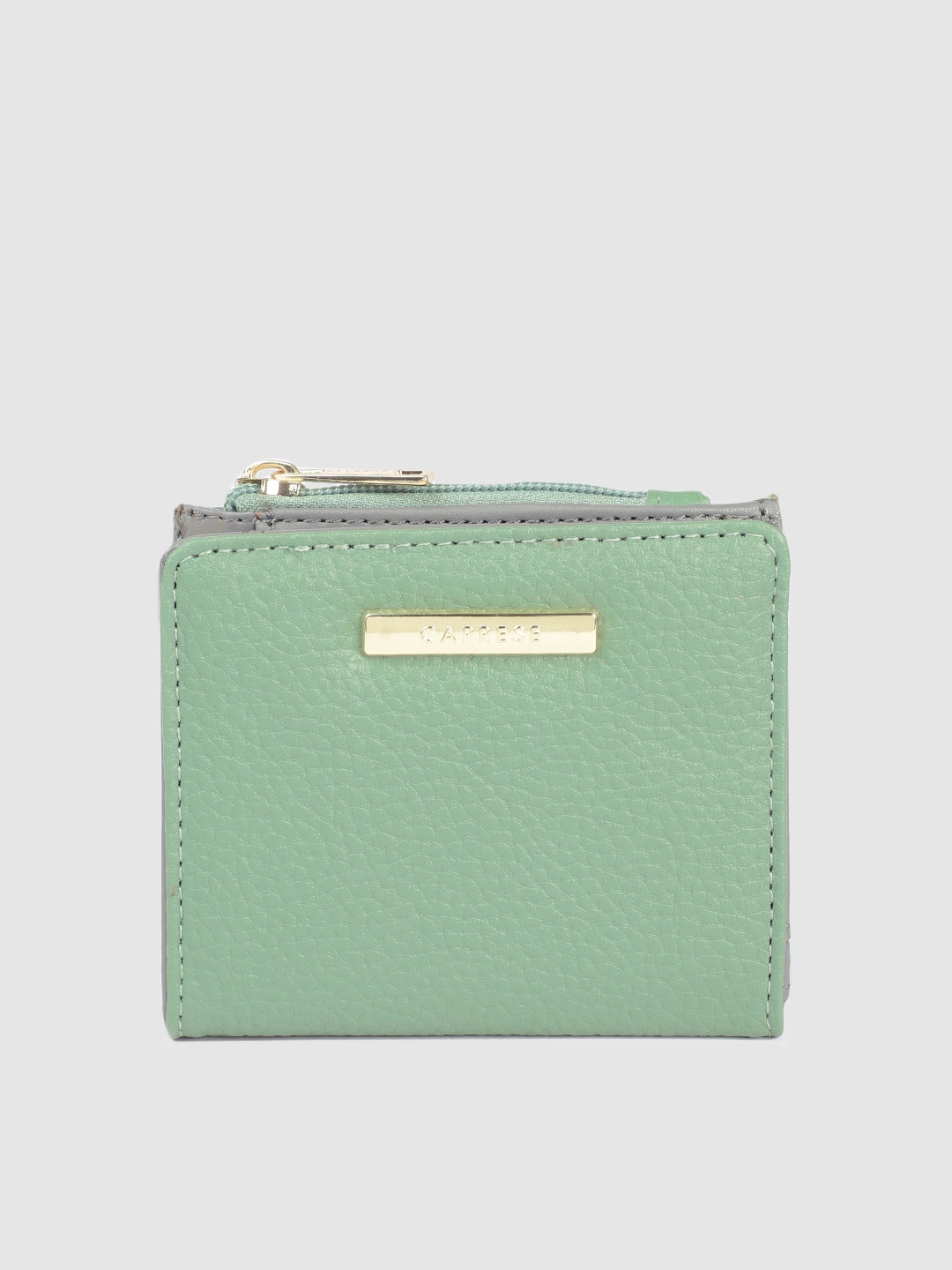 

Caprese Women Animal Textured Two Fold Wallet, Green