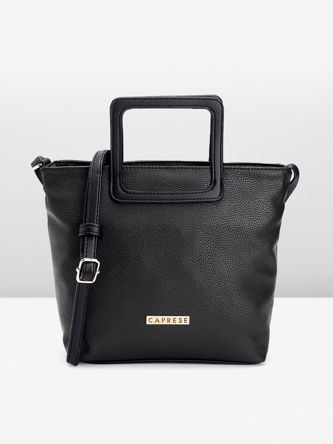 

Caprese Textured Structured Shoulder Bag, Black