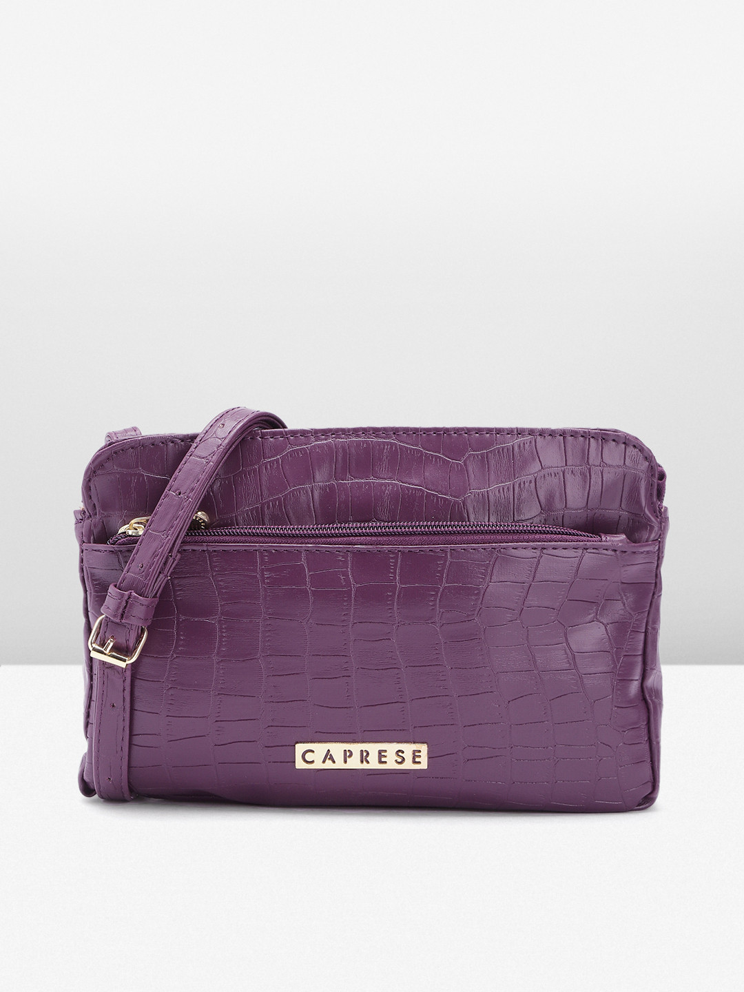 

Caprese Textured Sling Bag, Purple