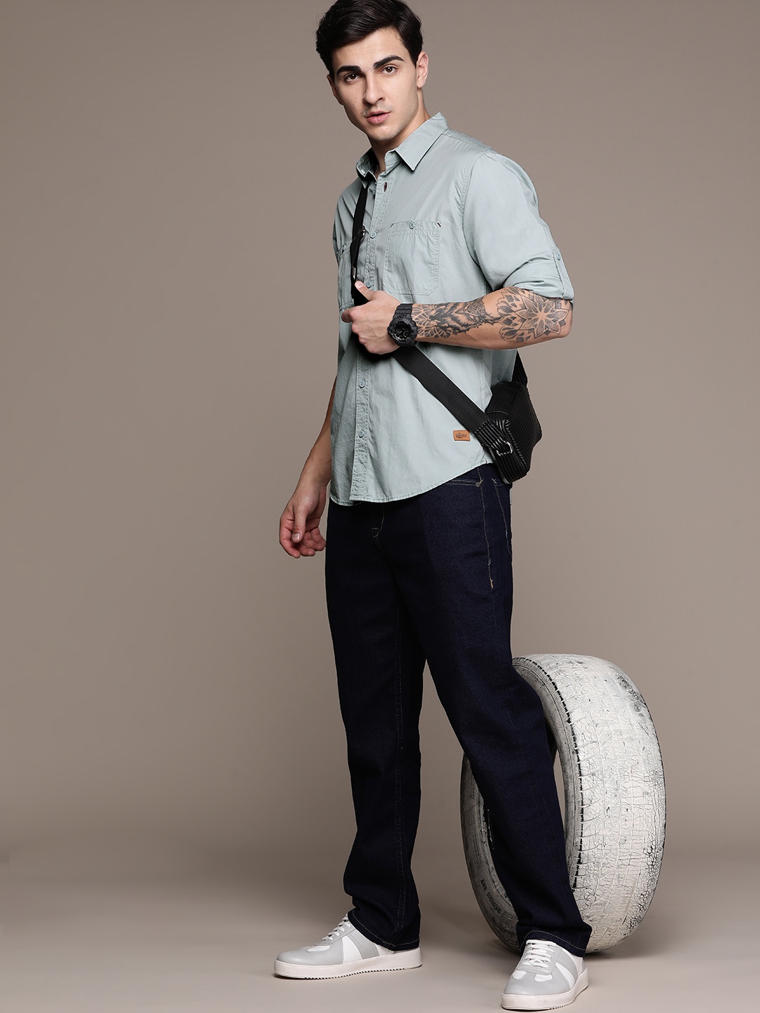 

The Roadster Lifestyle Co. Poplin Casual Shirt, Blue