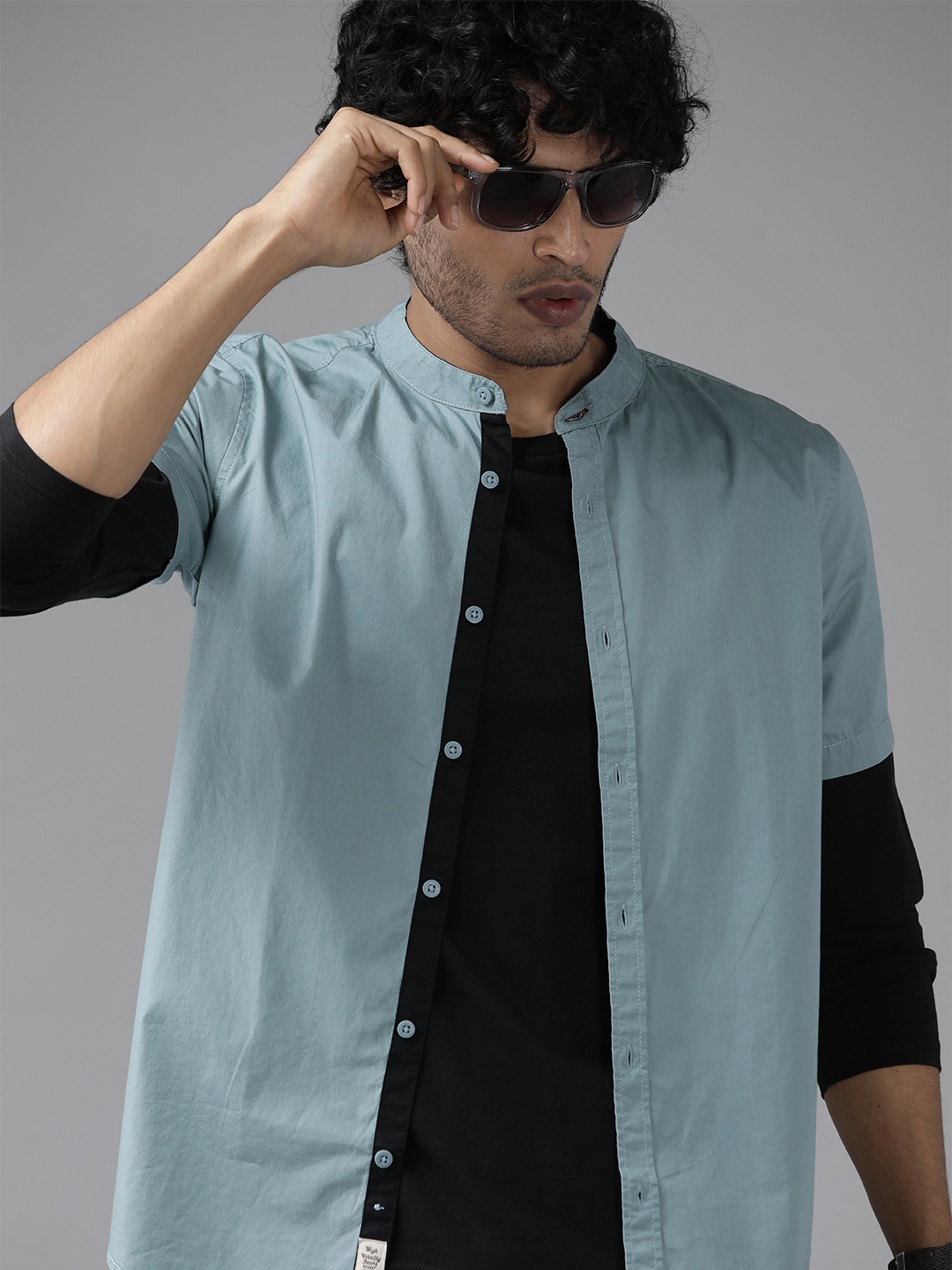

The Roadster Lifestyle Co. Pure Cotton Opaque Casual Shirt, Blue