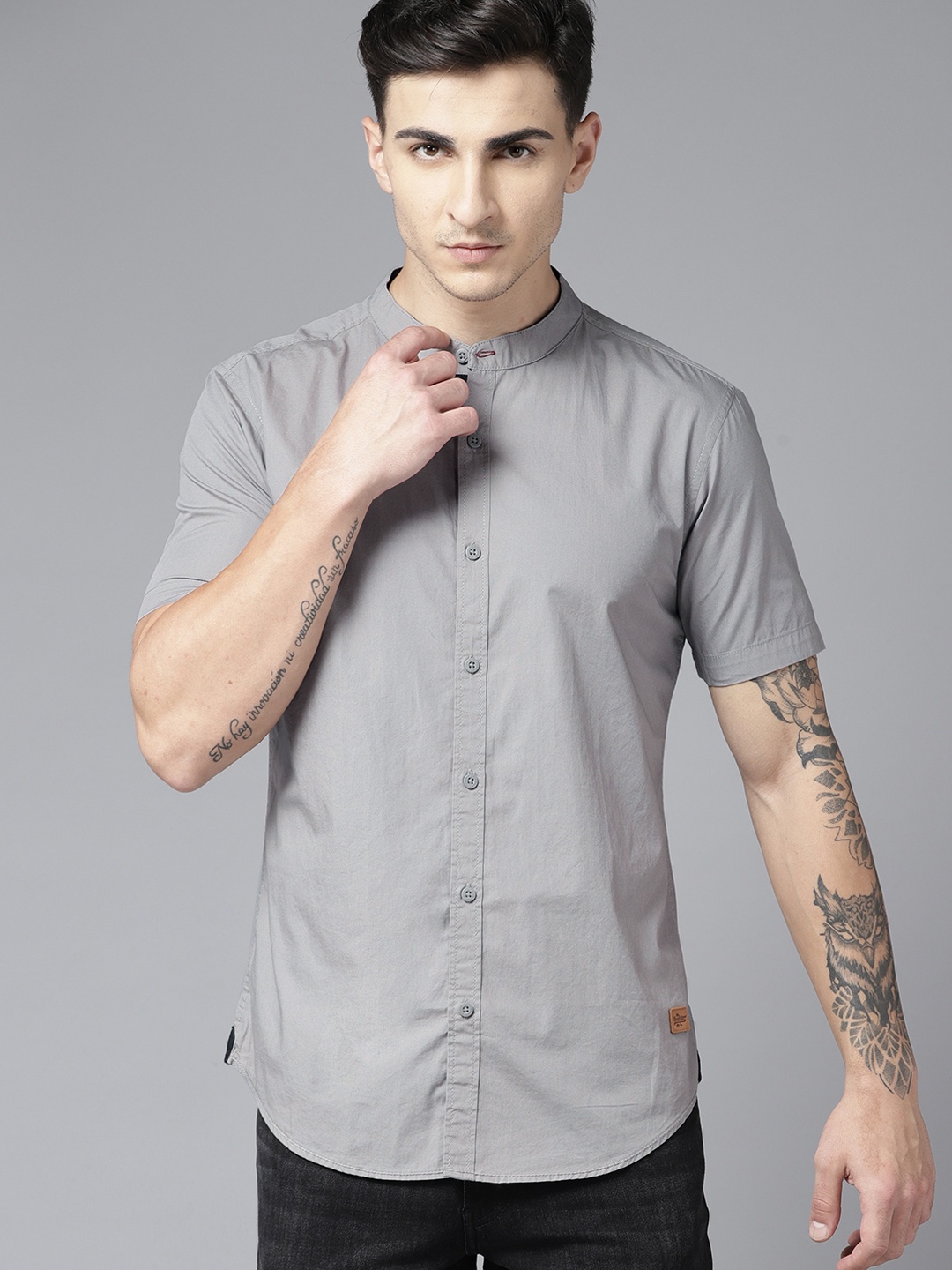 

Roadster Men Pure Cotton Casual Shirt, Grey