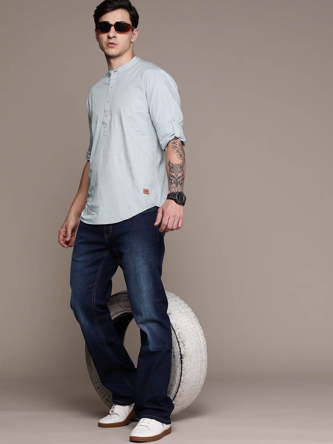 

The Roadster Lifestyle Co. Pure Cotton Poplin Casual Shirt, Blue