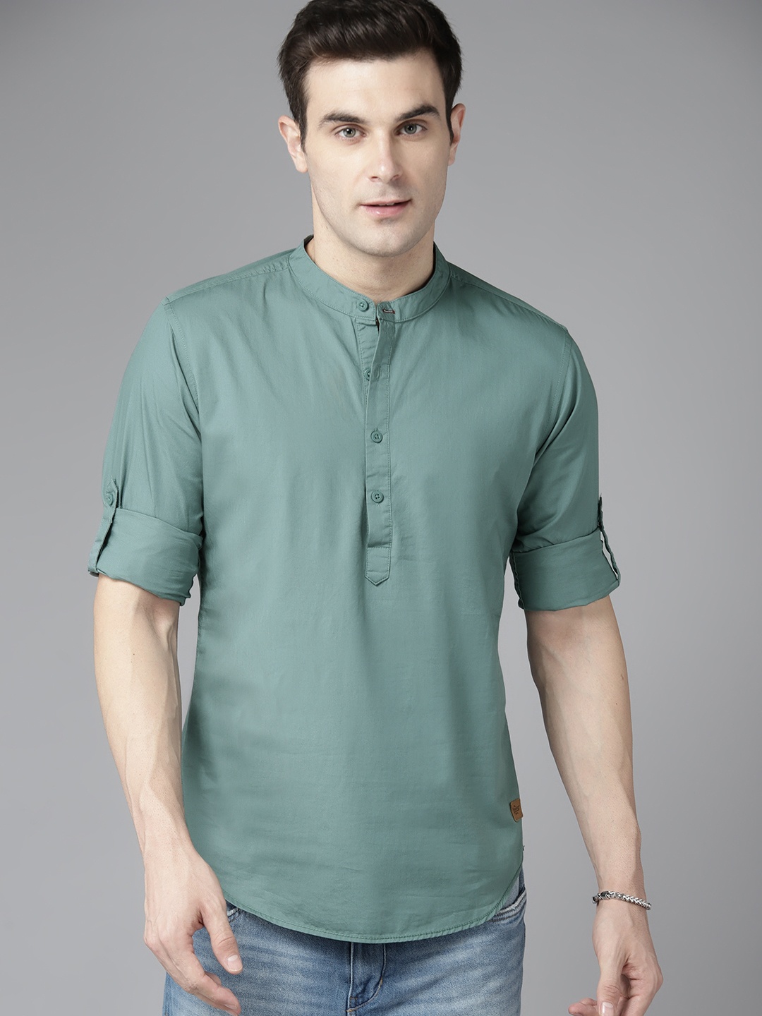 

The Roadster Lifestyle Co. Pure Cotton Casual Shirt, Green