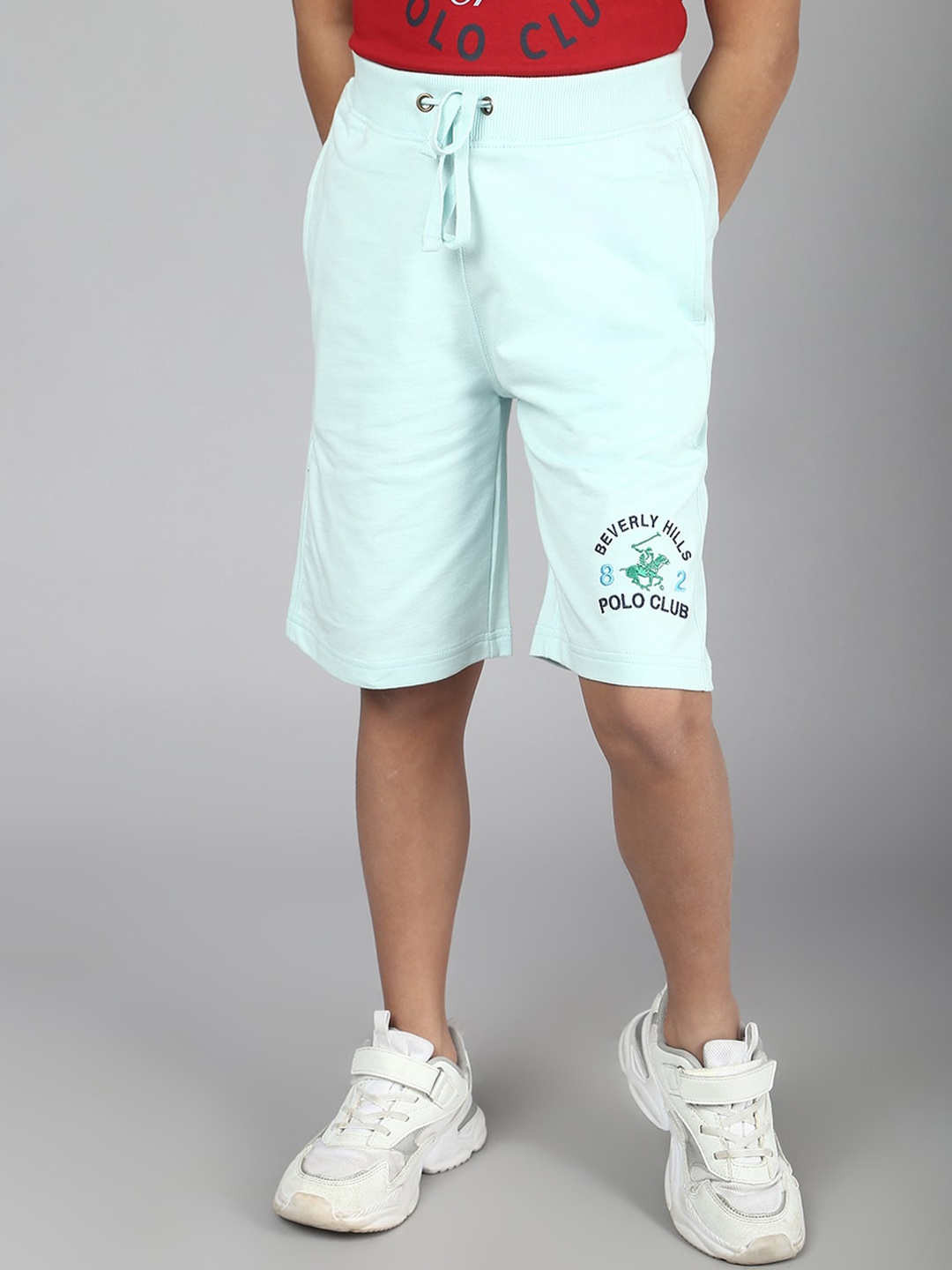 

Beverly Hills Polo Club Boys Cotton Mid-Rise Regular Fit Shorts, Green