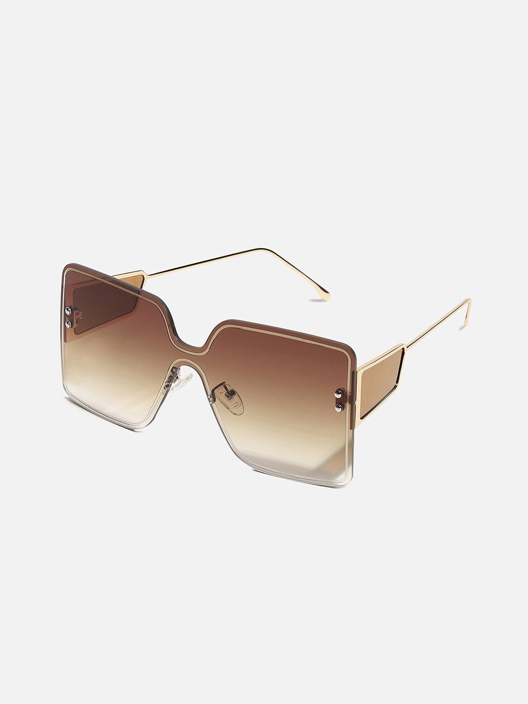 

HAUTE SAUCE by Campus Sutra Women Oversized Sunglasses with Polarised Lens SUMR22_HSSG1263, Gold