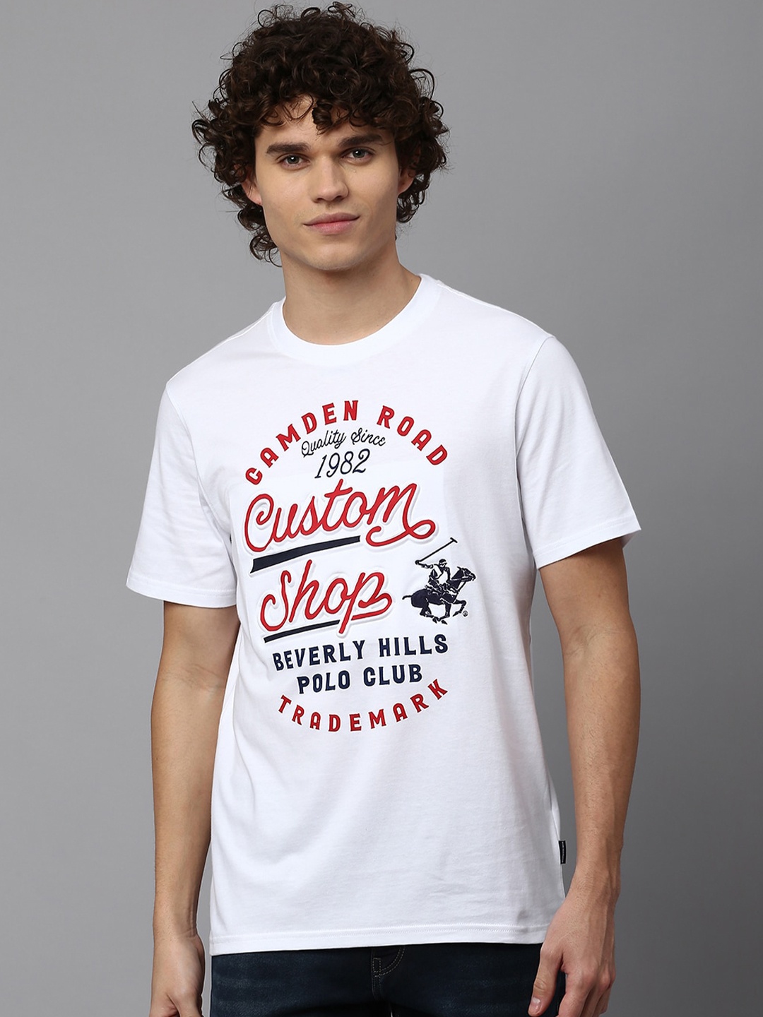 

Beverly Hills Polo Club Typography Printed Cotton T-shirt, White