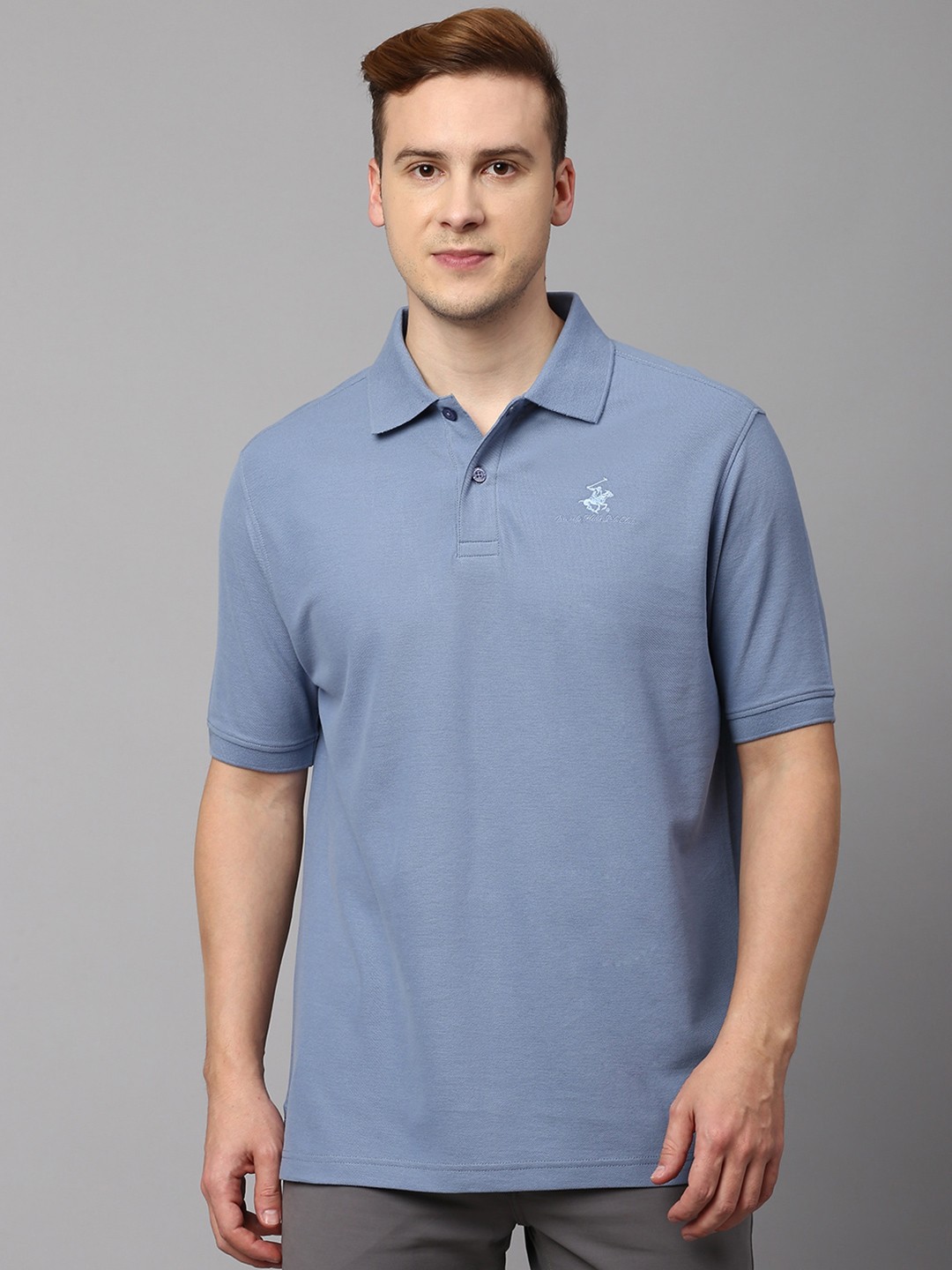 

Beverly Hills Polo Club Polo Collar Pure Cotton T-shirt, Blue