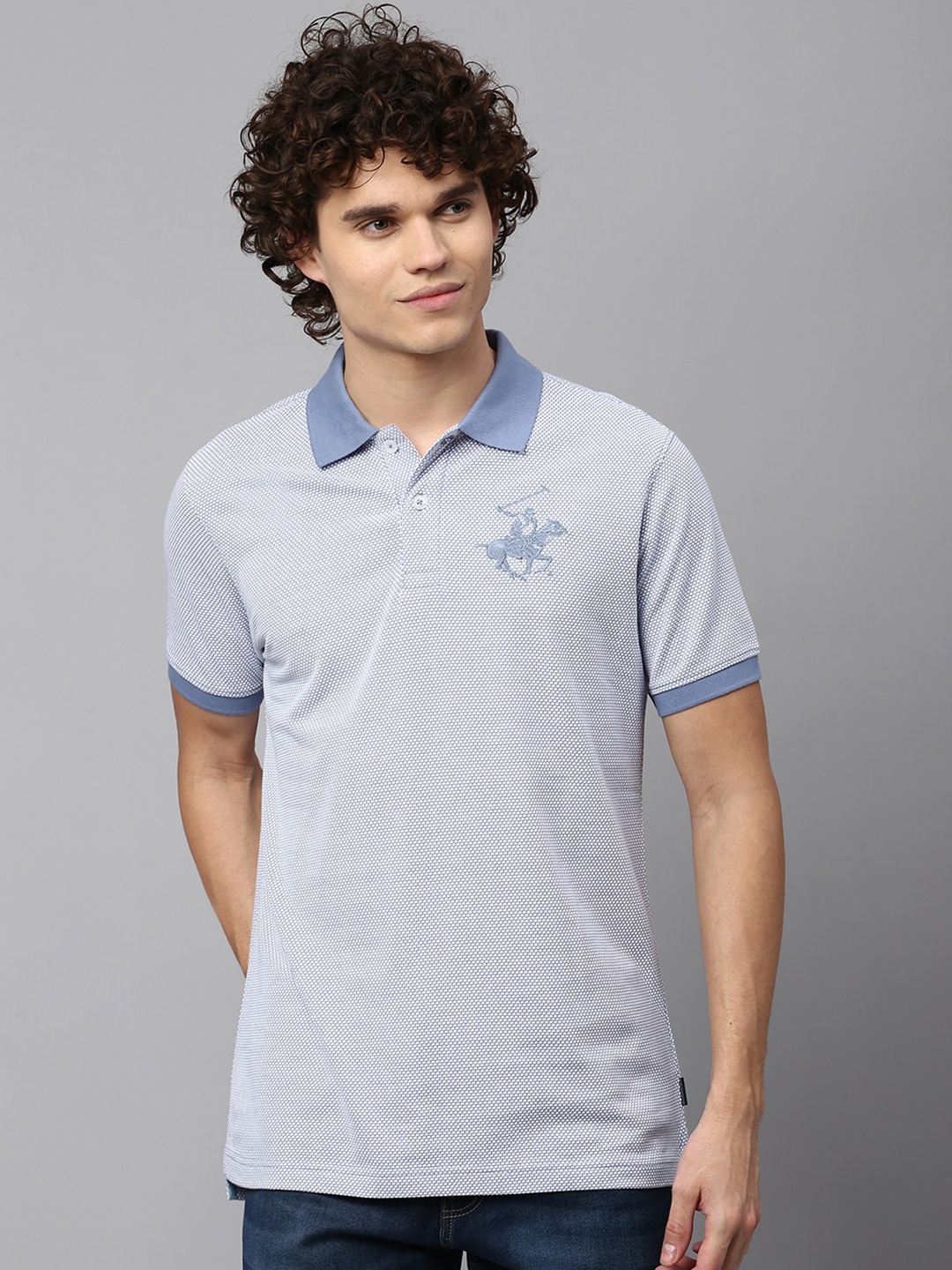 

Beverly Hills Polo Club Polo Collar Pure Cotton T-shirt, Blue