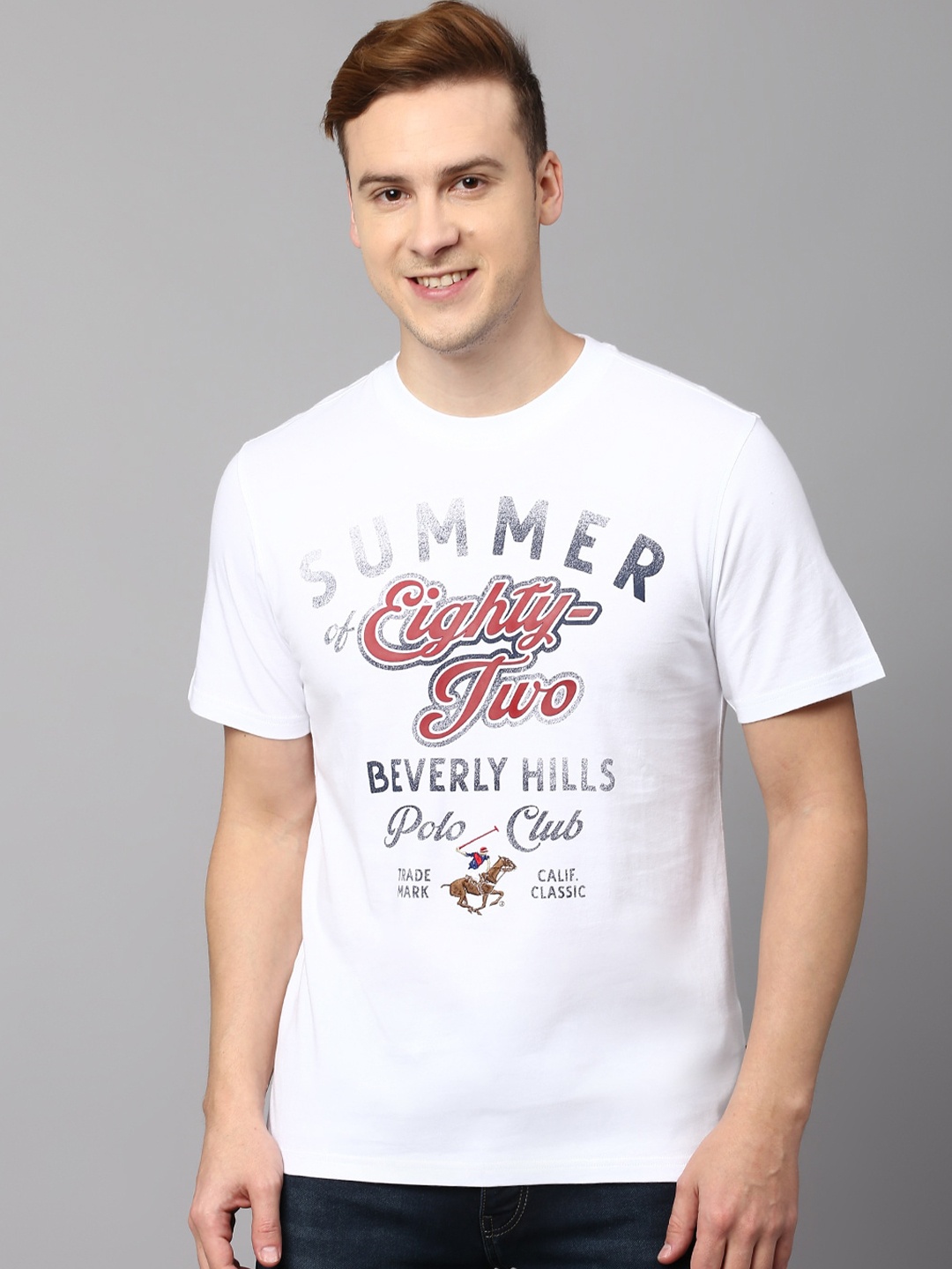 

Beverly Hills Polo Club Typography Printed Cotton T-shirt, White