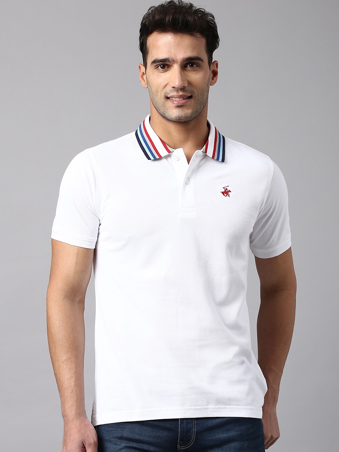 

Beverly Hills Polo Club Polo Collar Cotton T-shirt, White