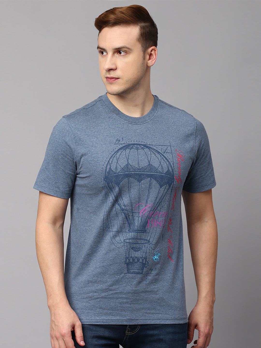 

Beverly Hills Polo Club Graphic Printed Cotton T-shirt, Blue