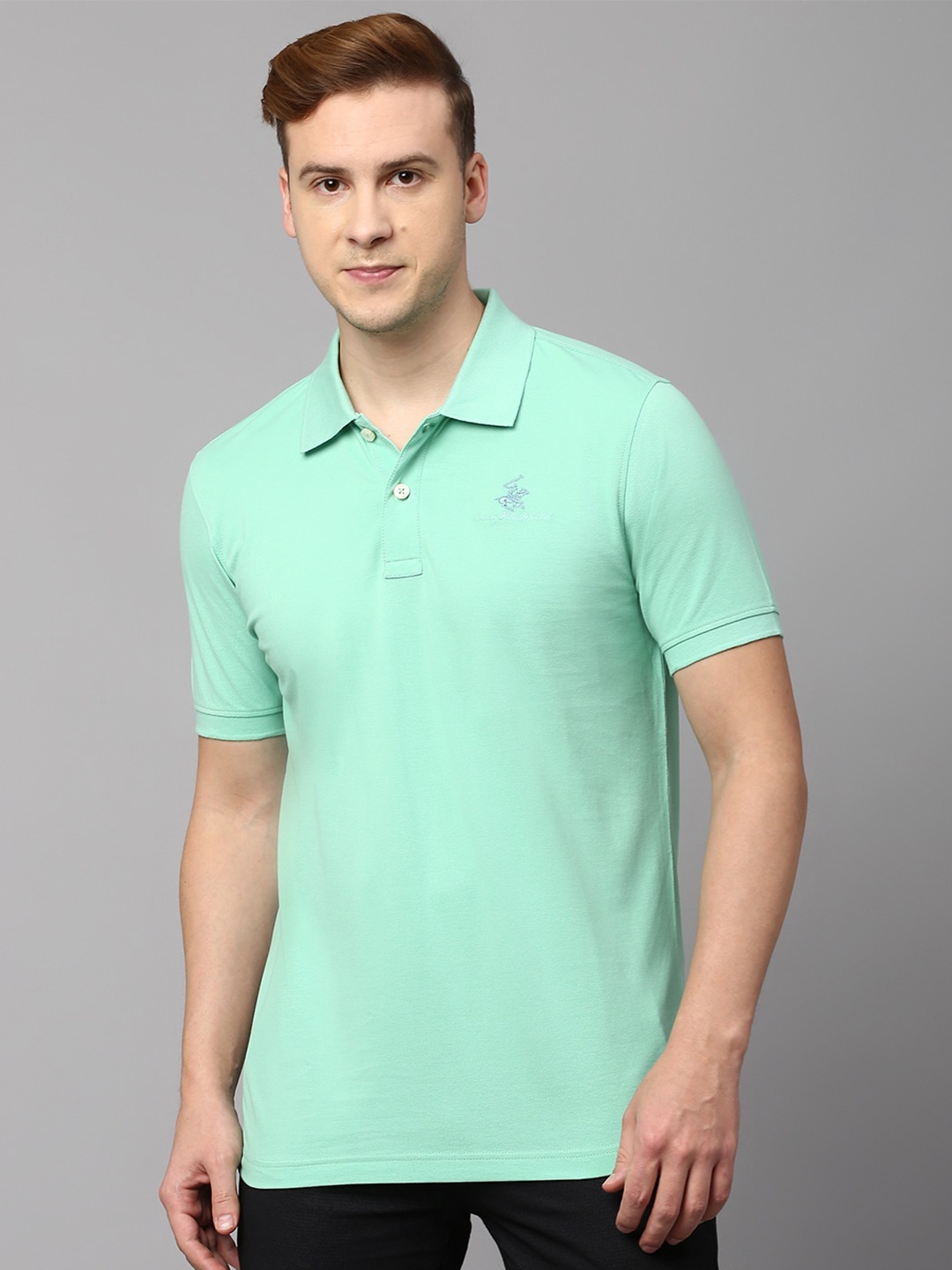 

Beverly Hills Polo Club Polo Collar Pure Cotton T-shirt, Green