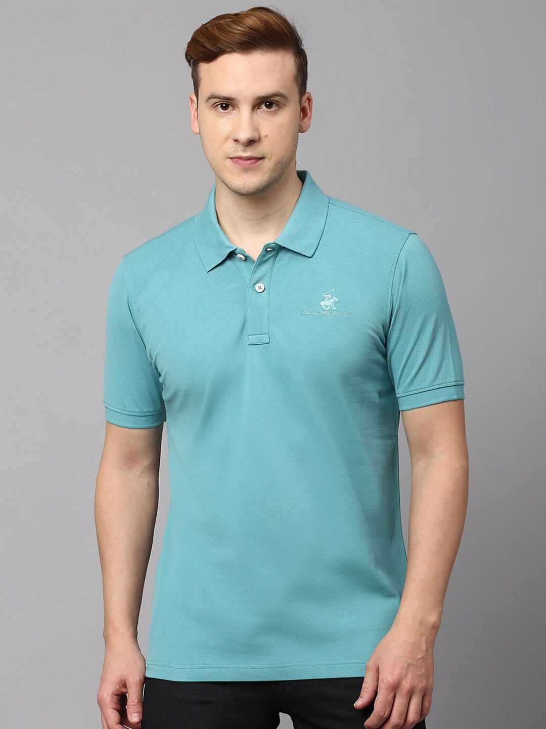 

Beverly Hills Polo Club Polo Collar Pure Cotton T-shirt, Turquoise blue