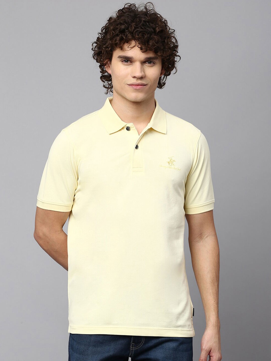 

Beverly Hills Polo Club Polo Collar Cotton T-shirt, Yellow