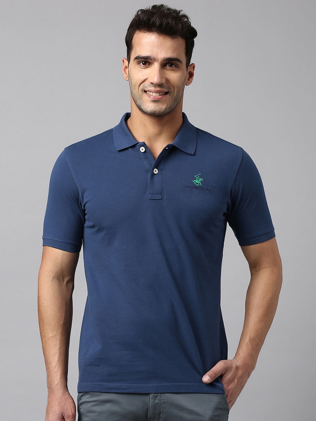 

Beverly Hills Polo Club Polo Collar Pure Cotton T-shirt, Blue