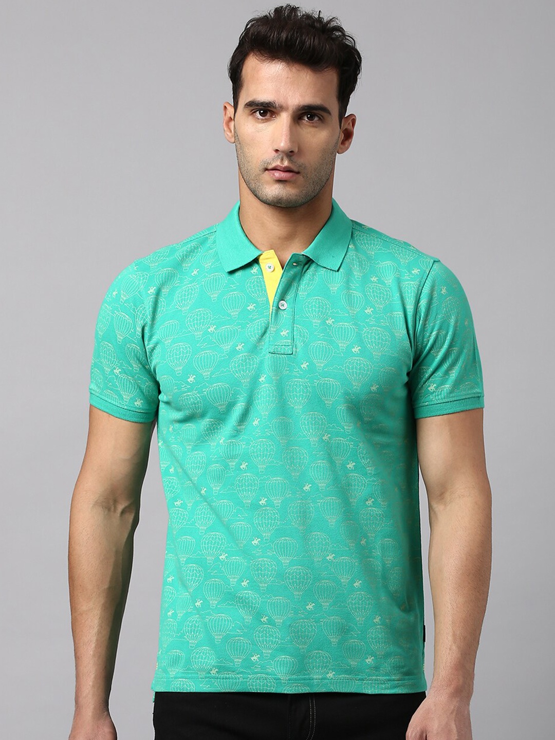 

Beverly Hills Polo Club Conversational Printed Cotton T-shirt, Green