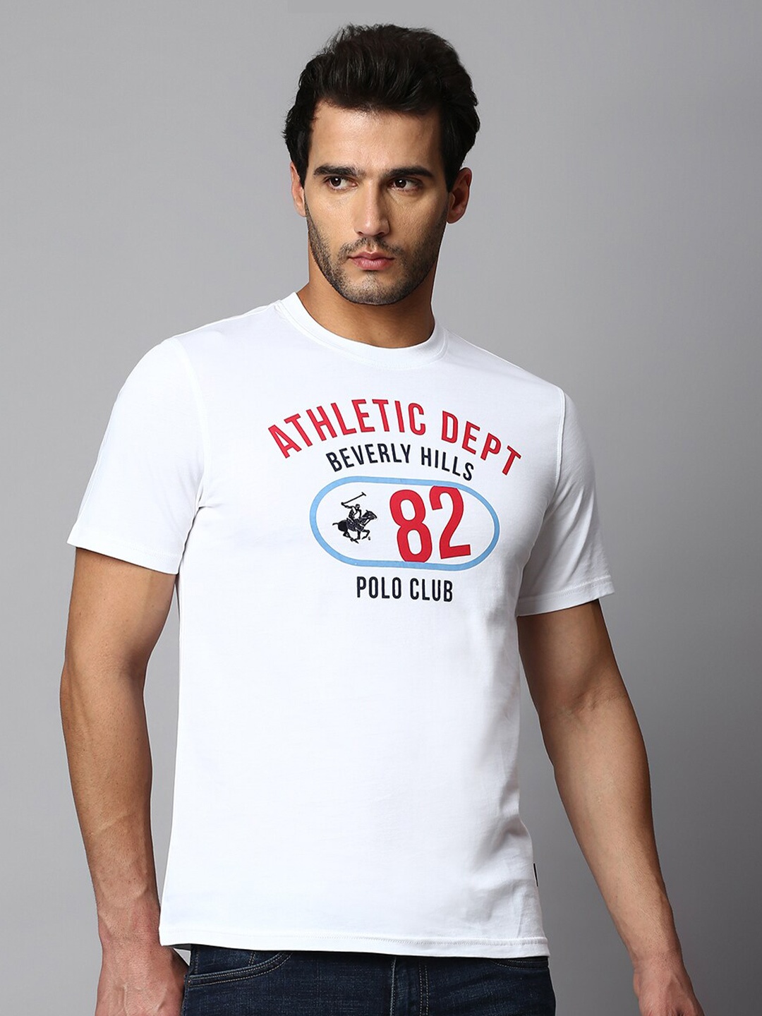 

Beverly Hills Polo Club Varsity Printed Pure Cotton T-shirt, White