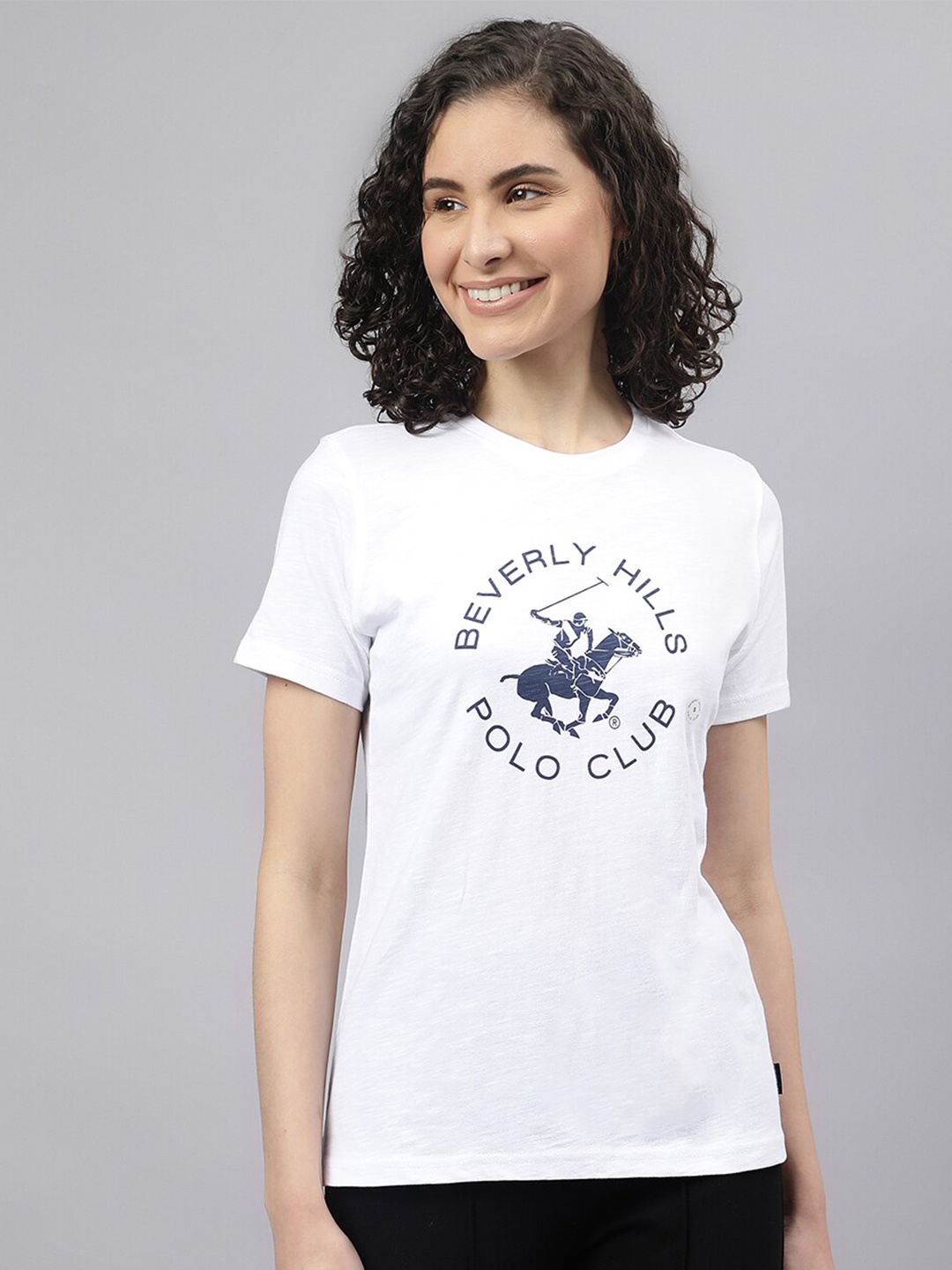 

Beverly Hills Polo Club Typography Printed Pure Cotton T-Shirt, White