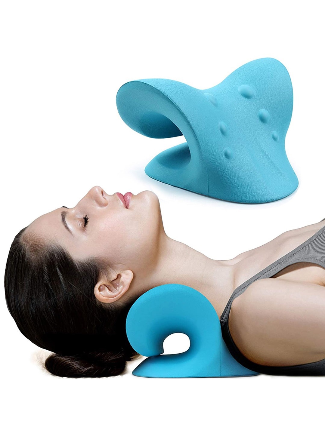 

ZURU BUNCH High Density Memory Foam Rubber Stretch Neck Pillow Massager - Blue