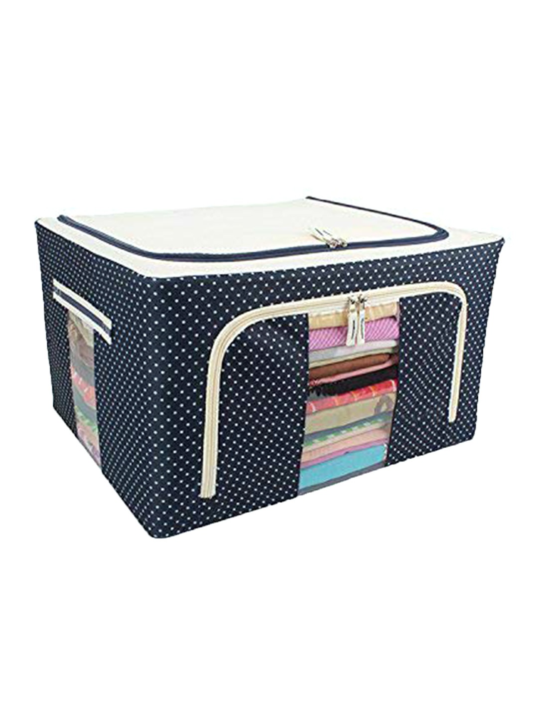 

Bajo's Blue & Beige Polka Dot Printed Foldable Organiser