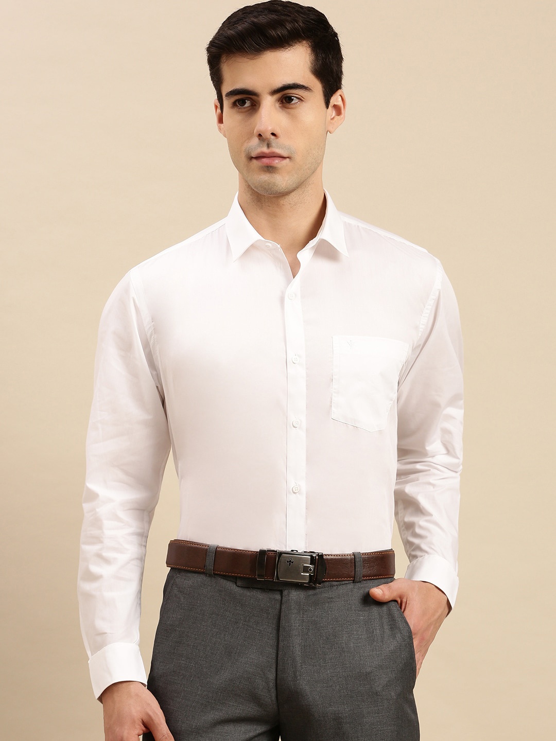 

Ramraj Men Cotton Long Sleeves Formal Shirt, White
