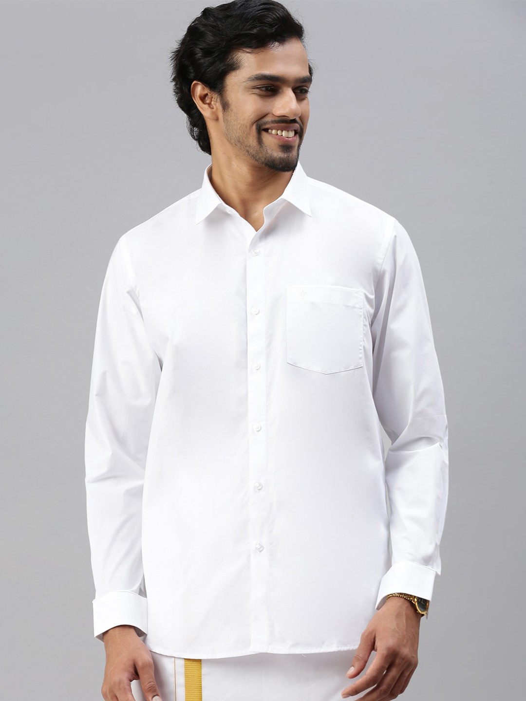 

Ramraj Spread Collar Cotton Casual Shirt, White