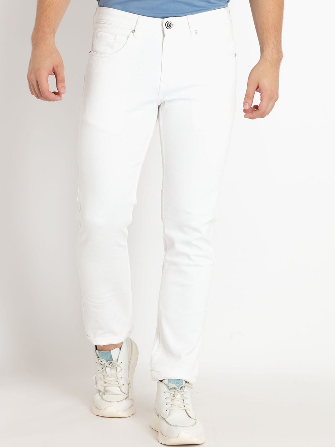 

Status Quo Men Straight Fit Mid Rise Stretchable Jeans, White