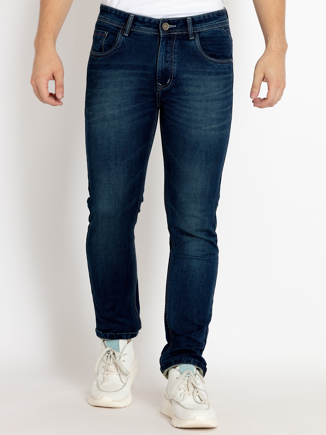 

Status Quo Men Straight Fit Light Fade Stretchable Jeans, Blue