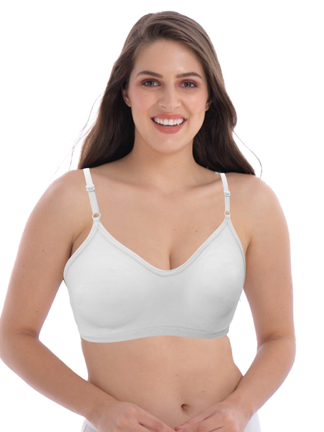 

GROVERSONS Paris Beauty Non-Padded Double Layered High Coverage Cotton Bra, White