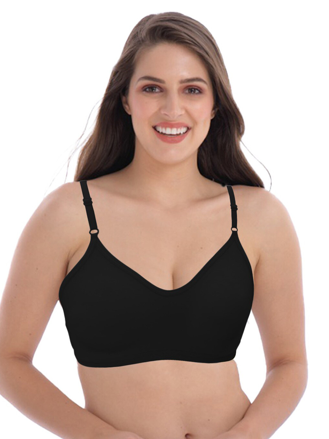 

GROVERSONS Paris Beauty Non-Padded Double Layered High Coverage Cotton Bra, Black