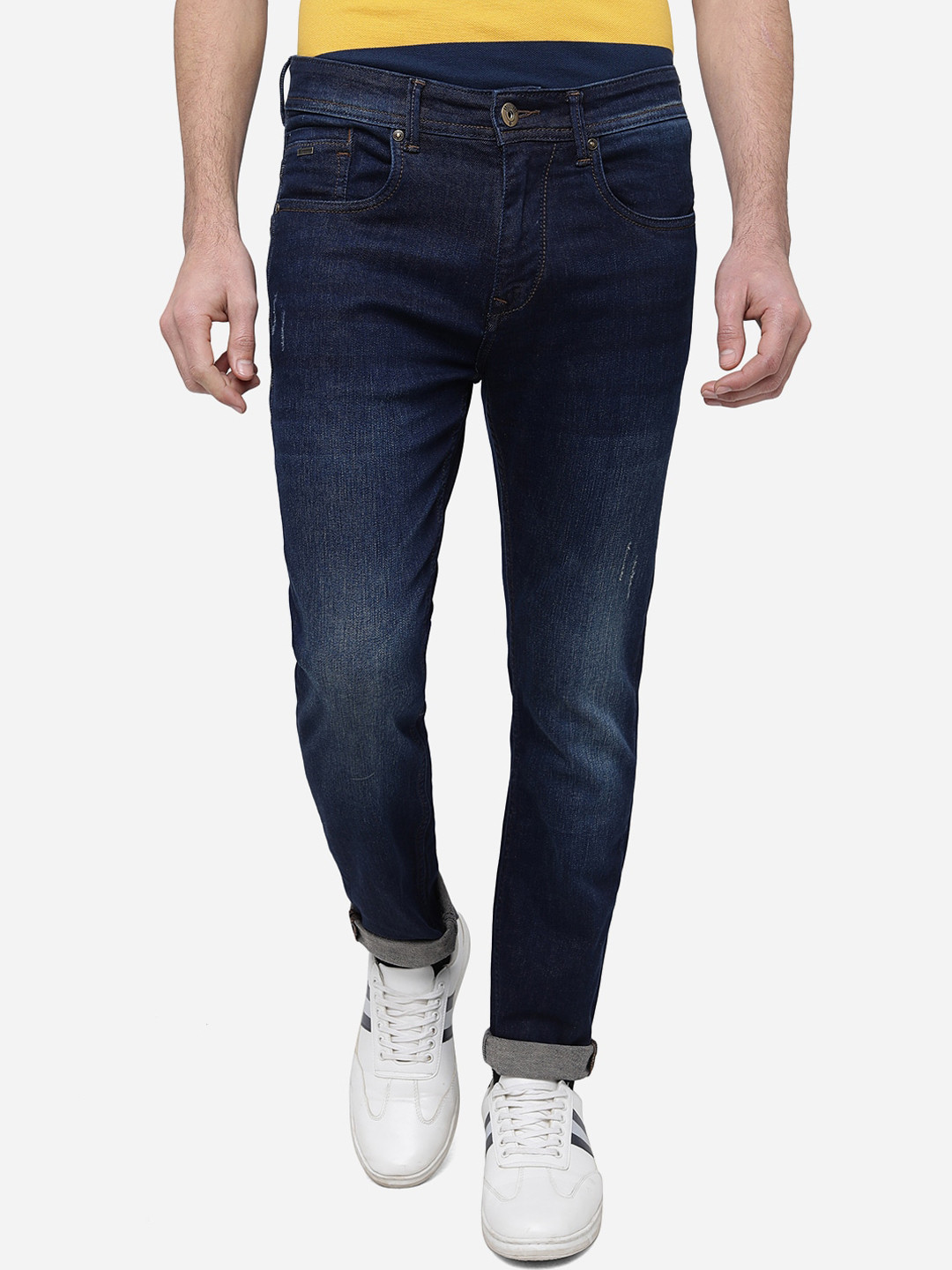 

Greenfibre Men Slim Fit Light Fade Cotton Jeans, Blue