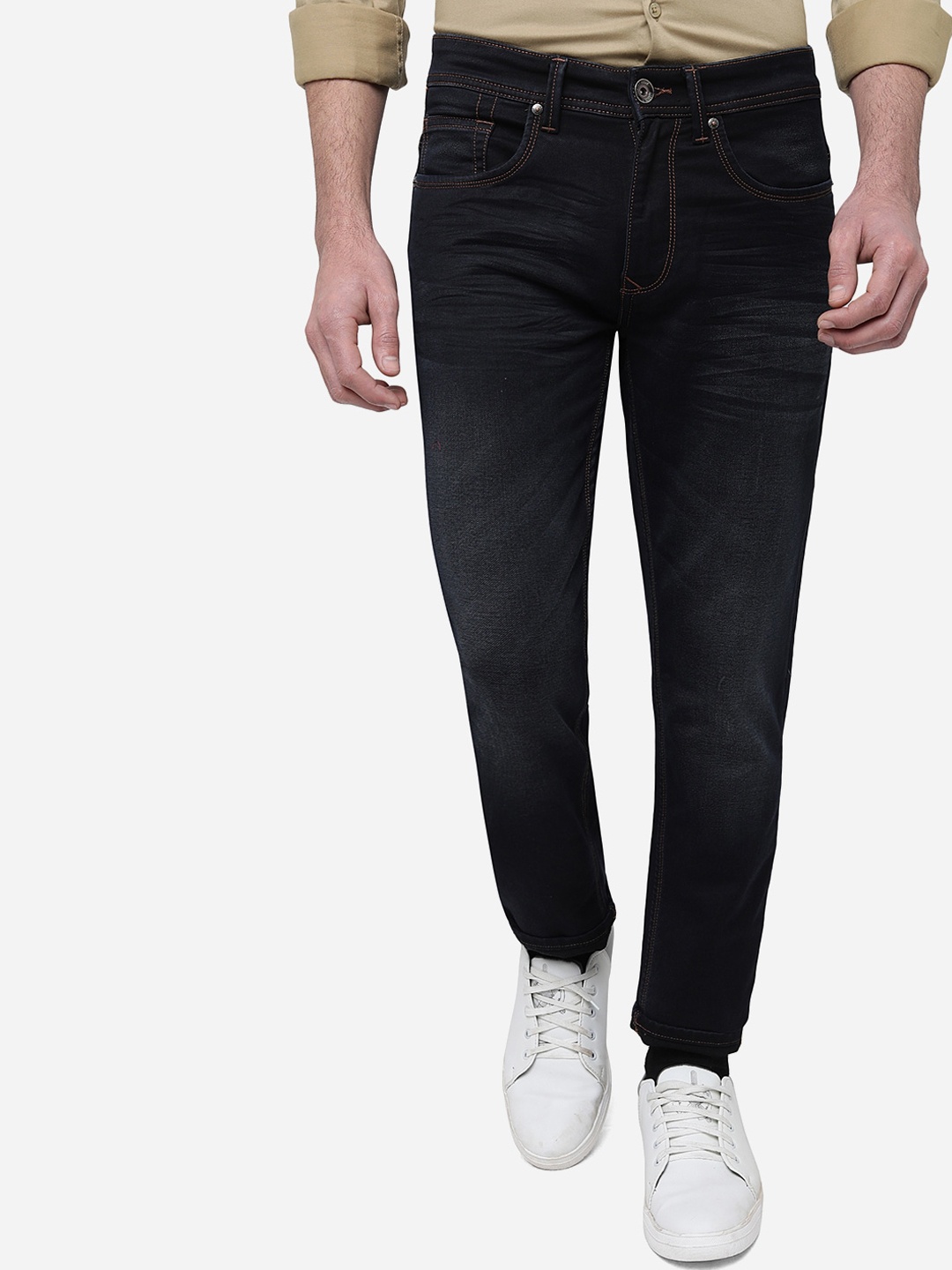 

JADE BLUE Men Slim Fit Light Fade Cotton Jeans, Grey