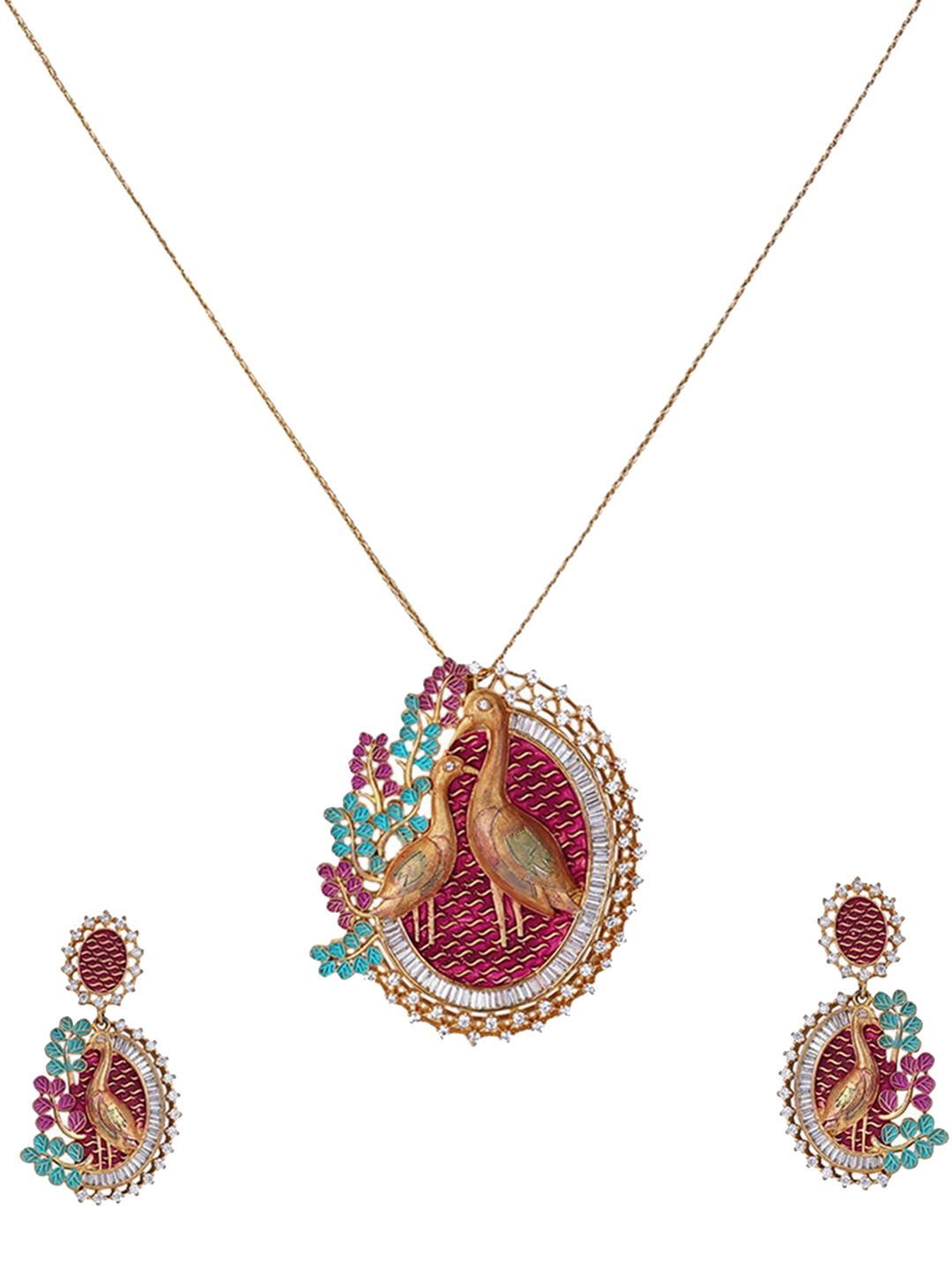 

Runjhun Gold-Plated Kundan Studded & Beaded Jewellery Set