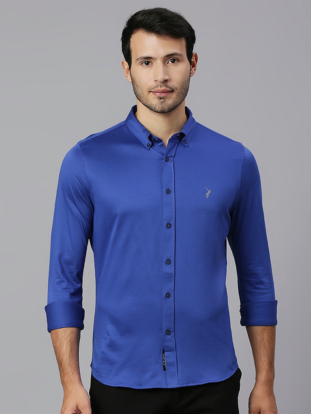 

Thomas Scott Classic Button Down Collar Slim Fit Cotton Casual Shirt, Blue