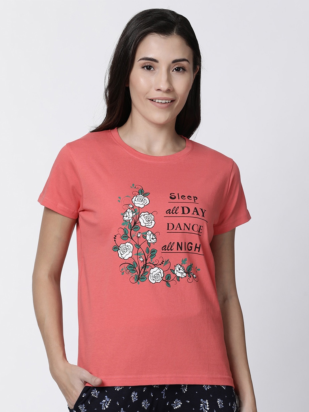 

Kryptic Typography Printed Pure Cotton T-shirt, Orange