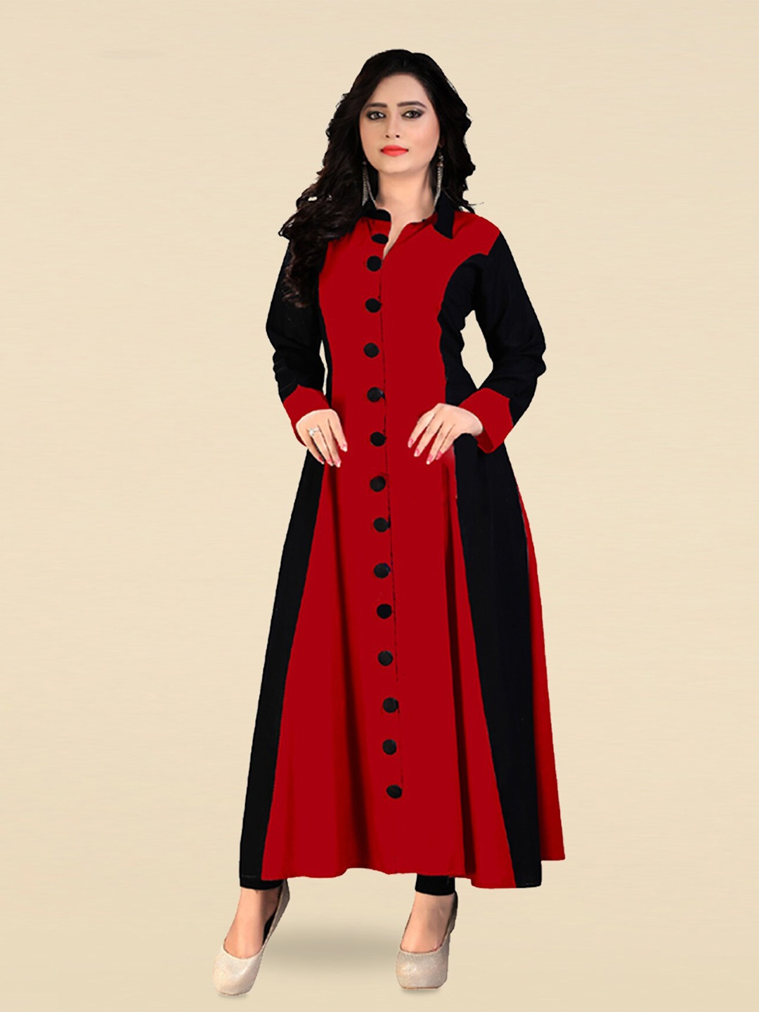 

MADHURAM Women Red & Black Kurta