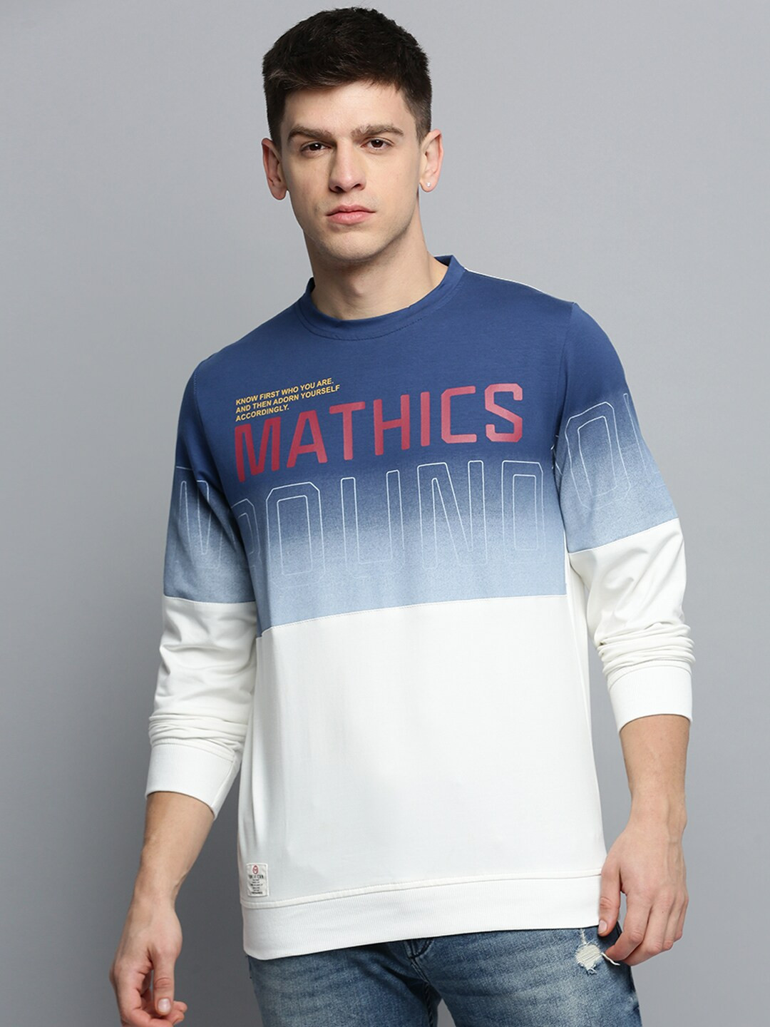 

SHOWOFF Typography Printed Cotton Sweatshirt, White