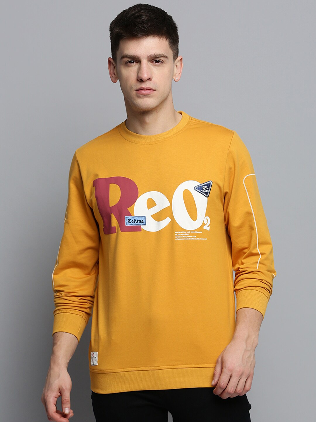 

SHOWOFF Typography Printed Sweatshirt, Yellow