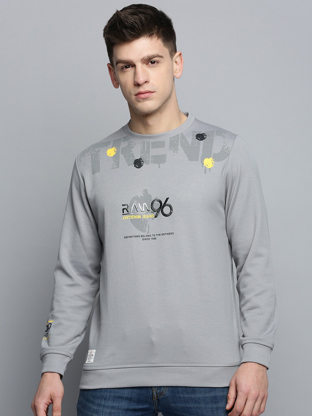 

SHOWOFF Typography Printed Cotton Sweatshirt, Grey