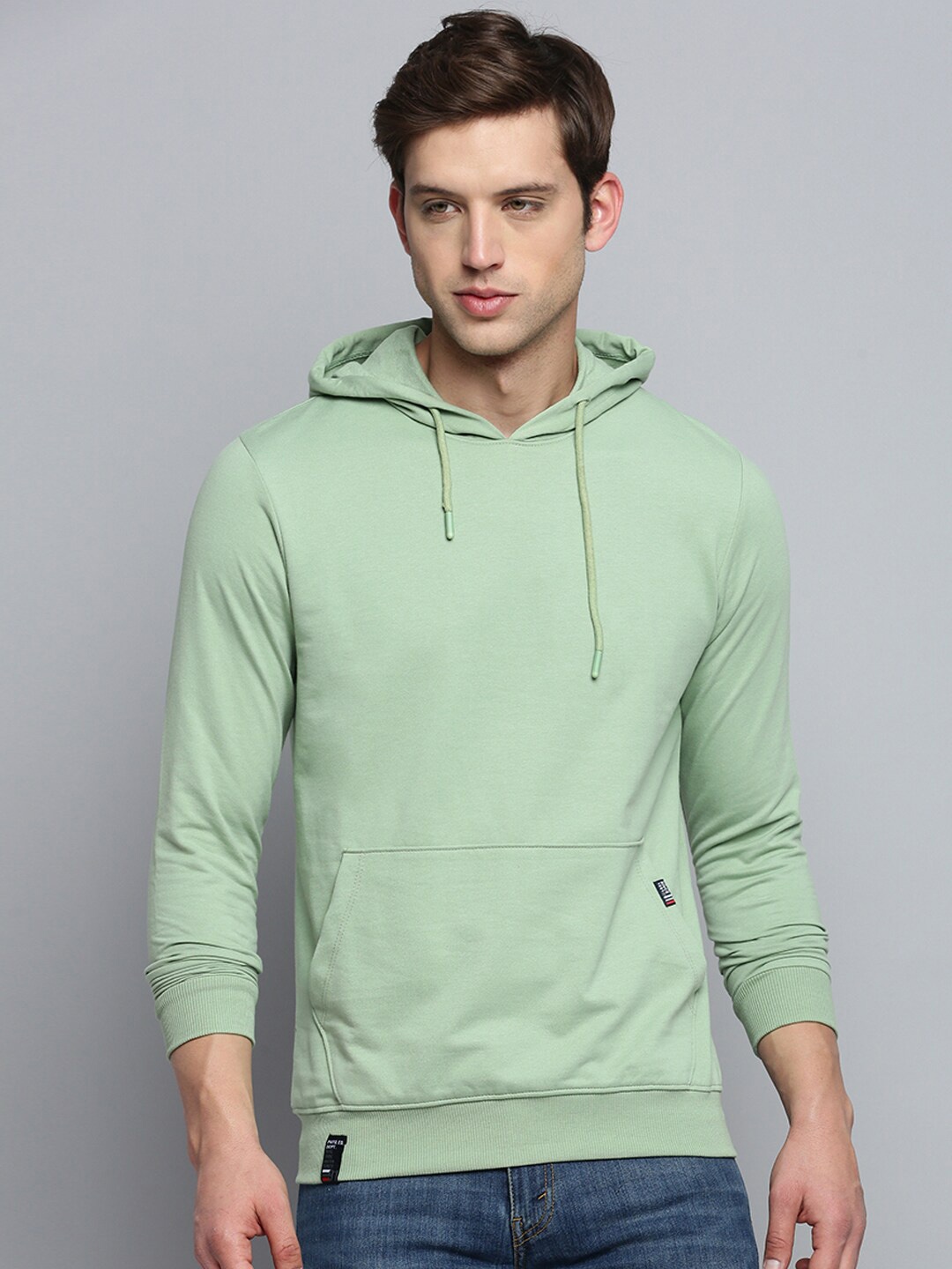 

SHOWOFF Hooded Pullover Cotton Sweatshirt, Sea green