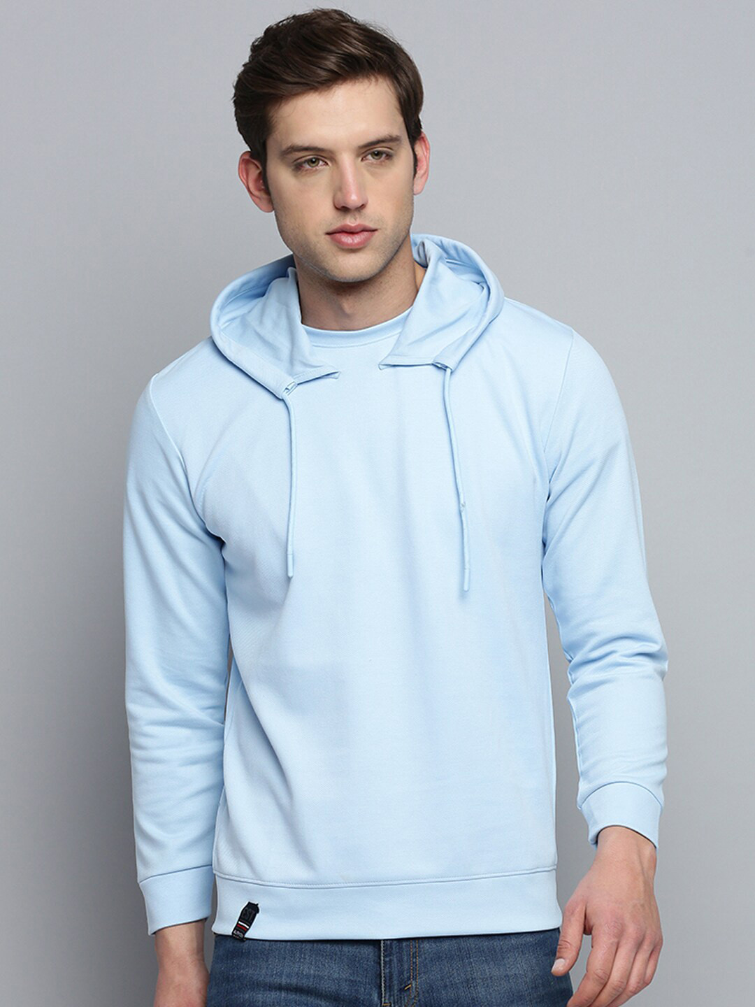 

SHOWOFF Hooded Knitted Cotton Sweatshirt, Blue