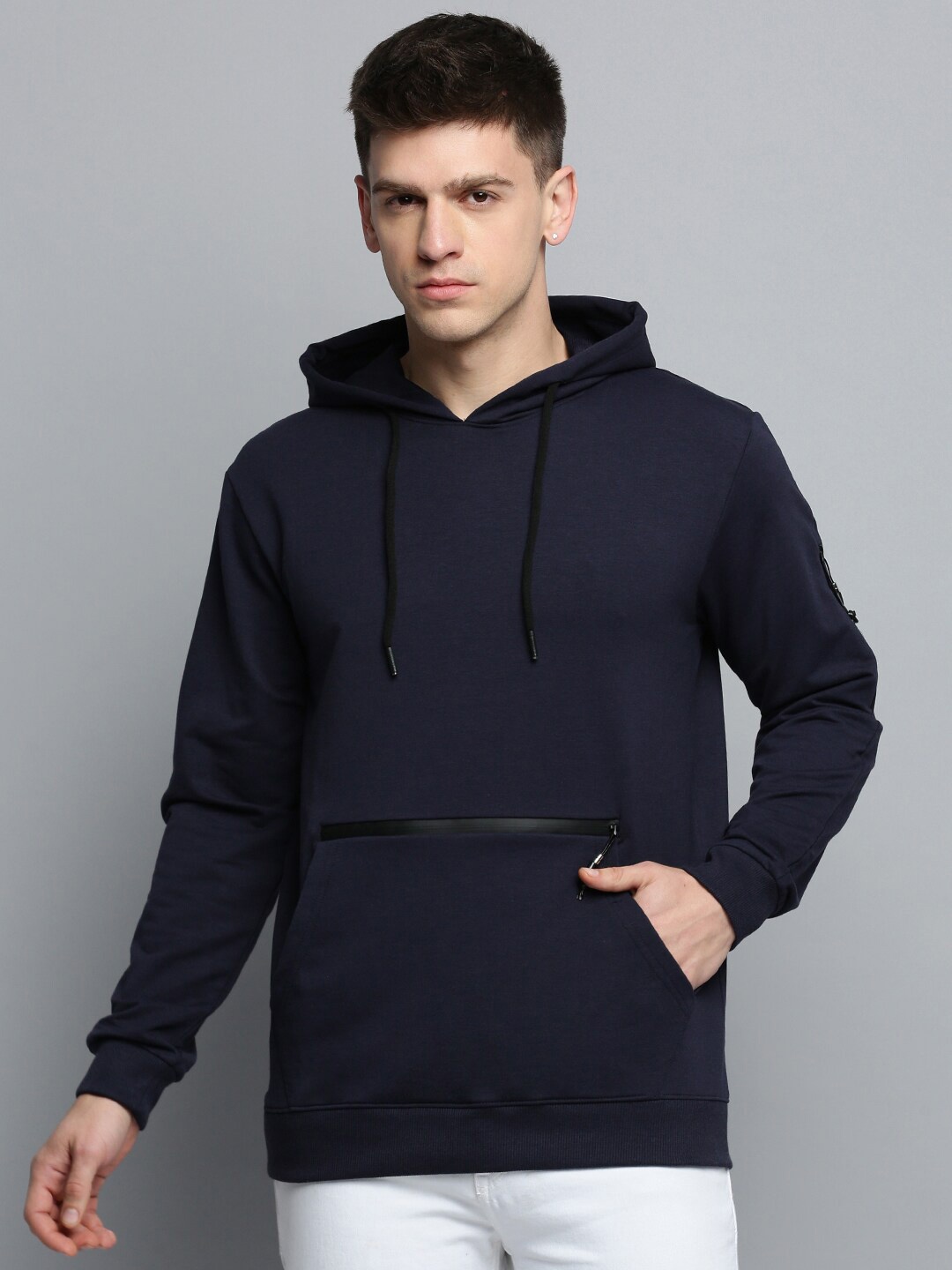 

SHOWOFF Hooded Cotton Sweatshirt, Navy blue
