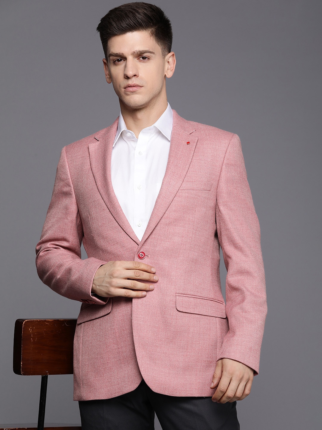 

Raymond Contemporary Fit Single Breasted Formal Blazer, Pink